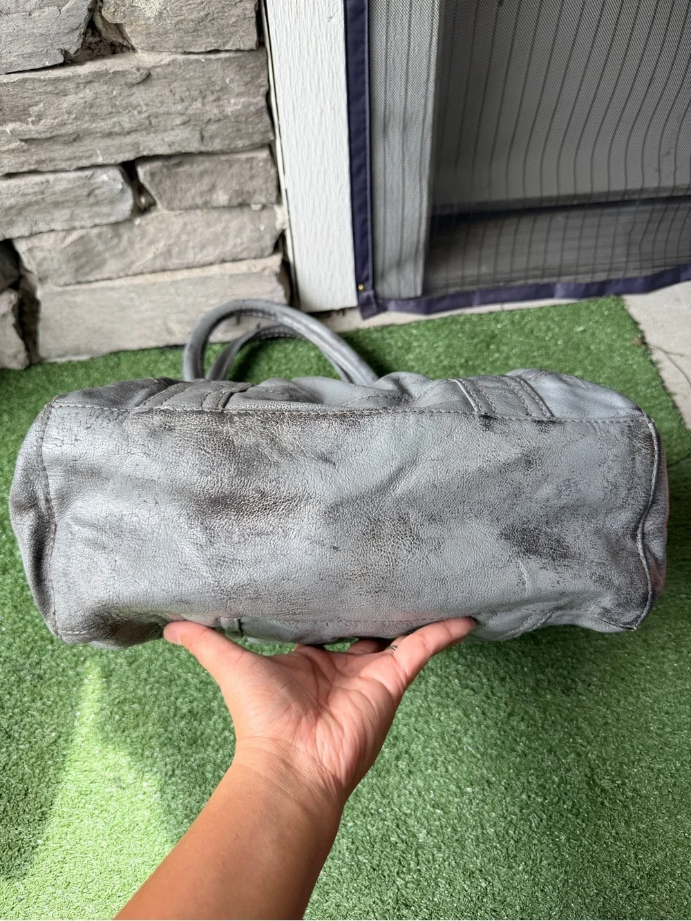 Frye Melissa Tote Ice Grey Leather Women’s Shoulder Bag